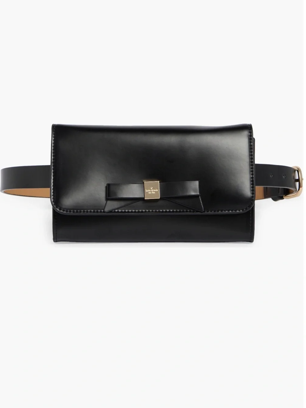 Kate Spade Black Leather Bow Belt Bag w/Gold Hardware      Sz L/XL NWT